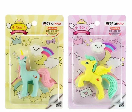 Unicorn And Doll Design Erasers,  Cute Doll Set Erasers, New Colourful Girls Stationery