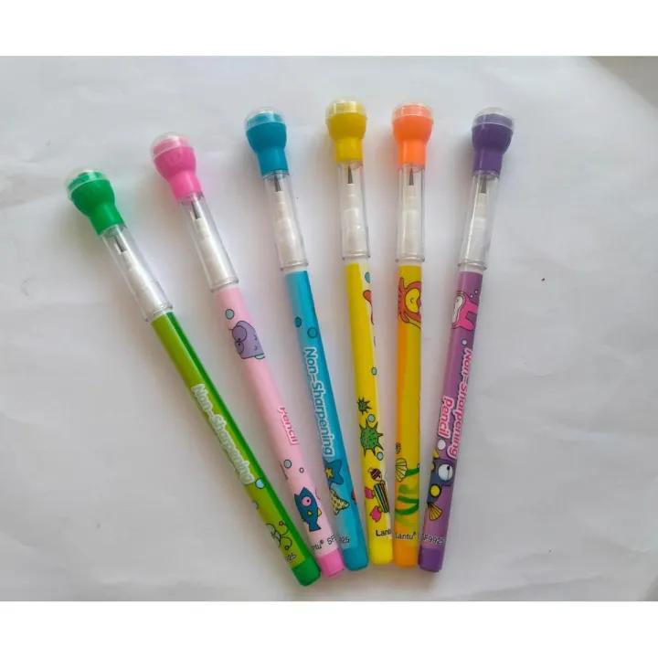 Multi Head Pencils for Kids, Non Sharpening Pencils With Stylish Stamp Cap