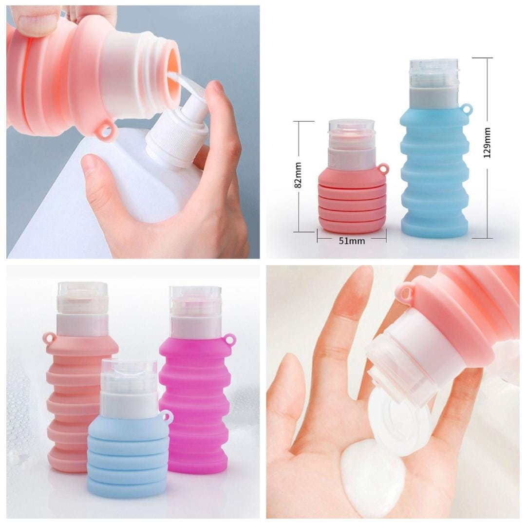 Squeezable Silicone Travel Bottle, Waterproof Folding Storage Bottle, Leak Proof Dispensing Bottle