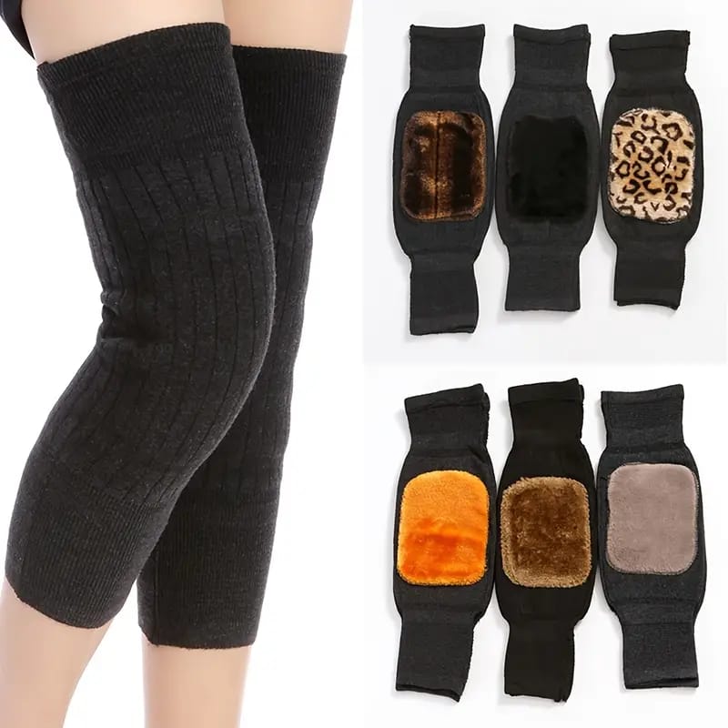 Warm Wool Knee Pads, Cashmere Wool Knee Brace Pads, Elastic Knees Sleeves Support Protector