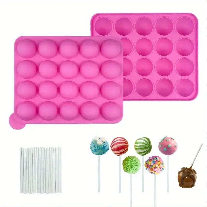 Silicone Lollipop Ice Tray, 20pcs Silicone Ice Balls Maker, Eye Ball Ice Tray