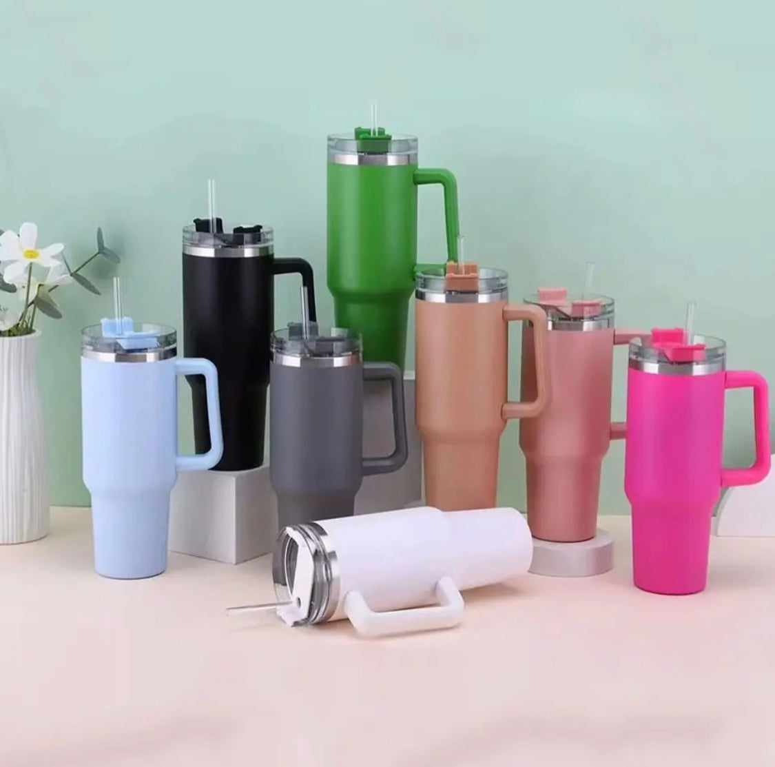 Double Wall Vacuum Tumbler, Stainless Steel Insulated Water Bottle, Stainless Steel Tumbler Cup with Lid Straw