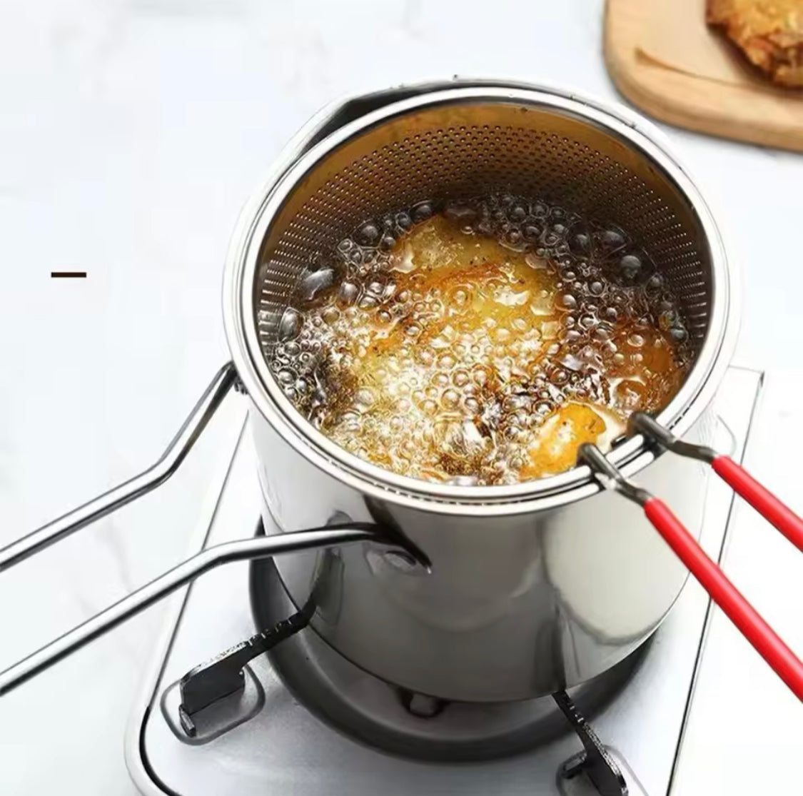 Stainless Steel Deep Fryer With Frying Basket, Tempura Frying Pot With Strainer, Multi Functional Cooking Kitchen Acceesories