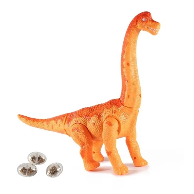 Plastic Simulated Dinosaur Models Toy, Electric Walk Dinosaur Animal Model,, Battery Operated Lay Egg Dino with Light Sound