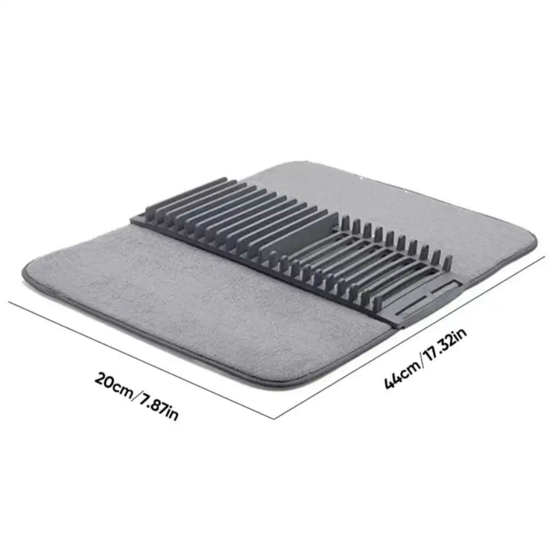 Dish Drying Mat, Multipurpose Plates Rack, Microfibre Absorbent Mat Pot Lid Holder