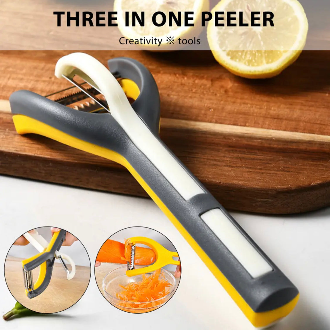 3-in-1 Kitchen Vegetable Fruit Peeler, Stainless Steel Three Piece Set Peeler, Multifunctional Scraper