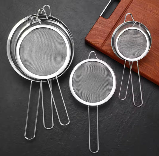 3 Pcs Stainless Steel Pointed Ear Sieve, Kitchen Household Flour Sieve, Pastry Tool Kitchen Accessories