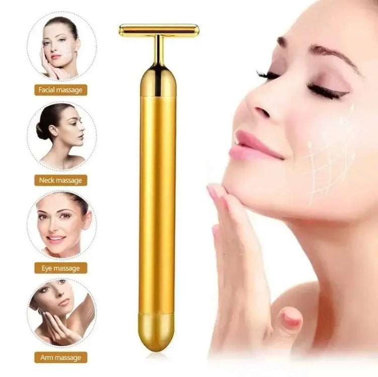 Electric T Shape Facial Roller, Anti-Wrinkles Beauty Massager, Waterproof Skin Tightening Facial Care Tool