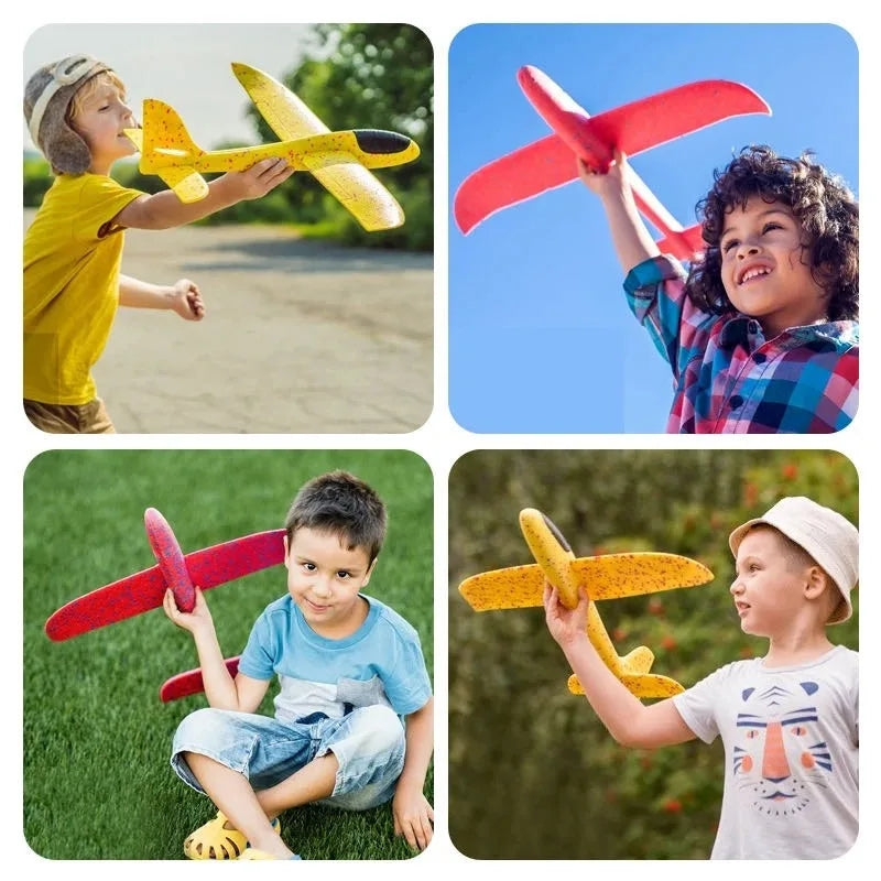 Gun Style Kids Catapult Plane Toy, Throwing Aircraft Outdoor Toy, Outdoor DIY Educational Toy