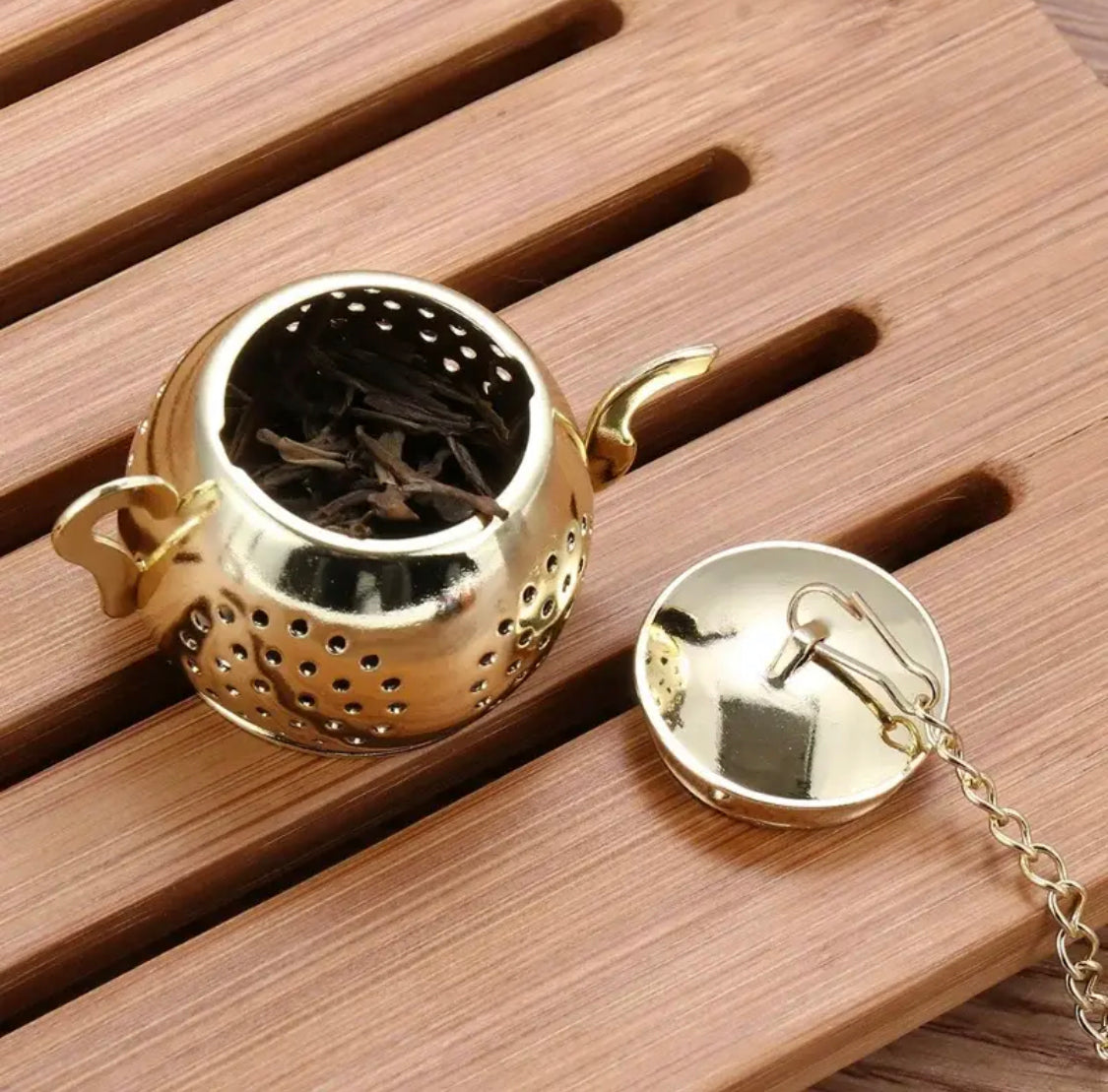 Teapot Shape Tea Strainer, Herbal Spice Filter Diffuser, Stainless Steel Loose Tea Infuser