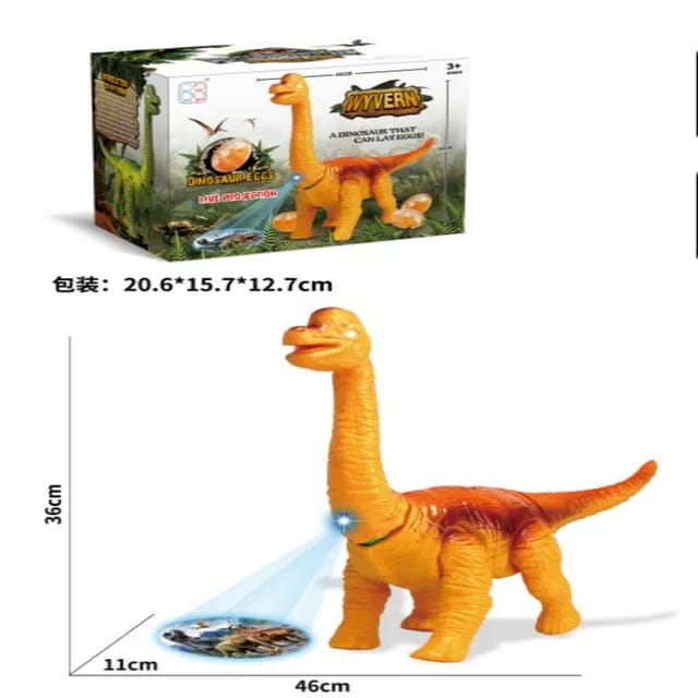 Plastic Simulated Dinosaur Models Toy, Electric Walk Dinosaur Animal Model,, Battery Operated Lay Egg Dino with Light Sound