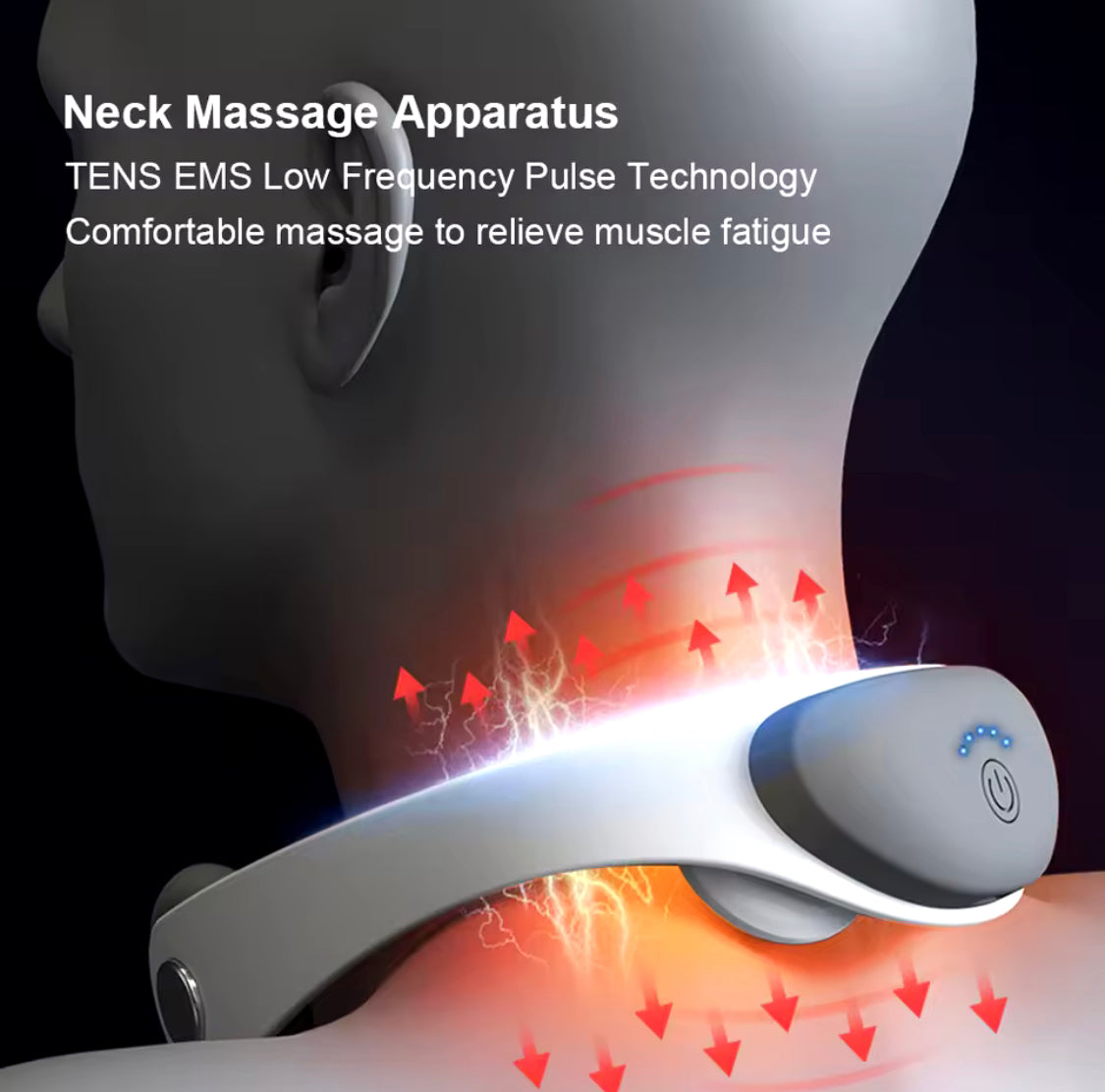 5 Gears Electric Neck Massager, Mini Neck Pulse Massager, Double Head Physiotherapy Massager