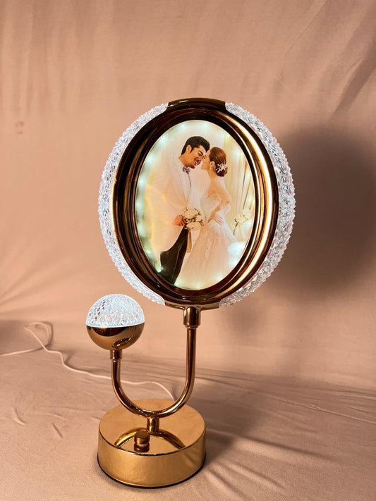 LED Lamp Photo Frame, Room Decor Photo Lamp, Crystal Round Shape Photo Lamp Frame