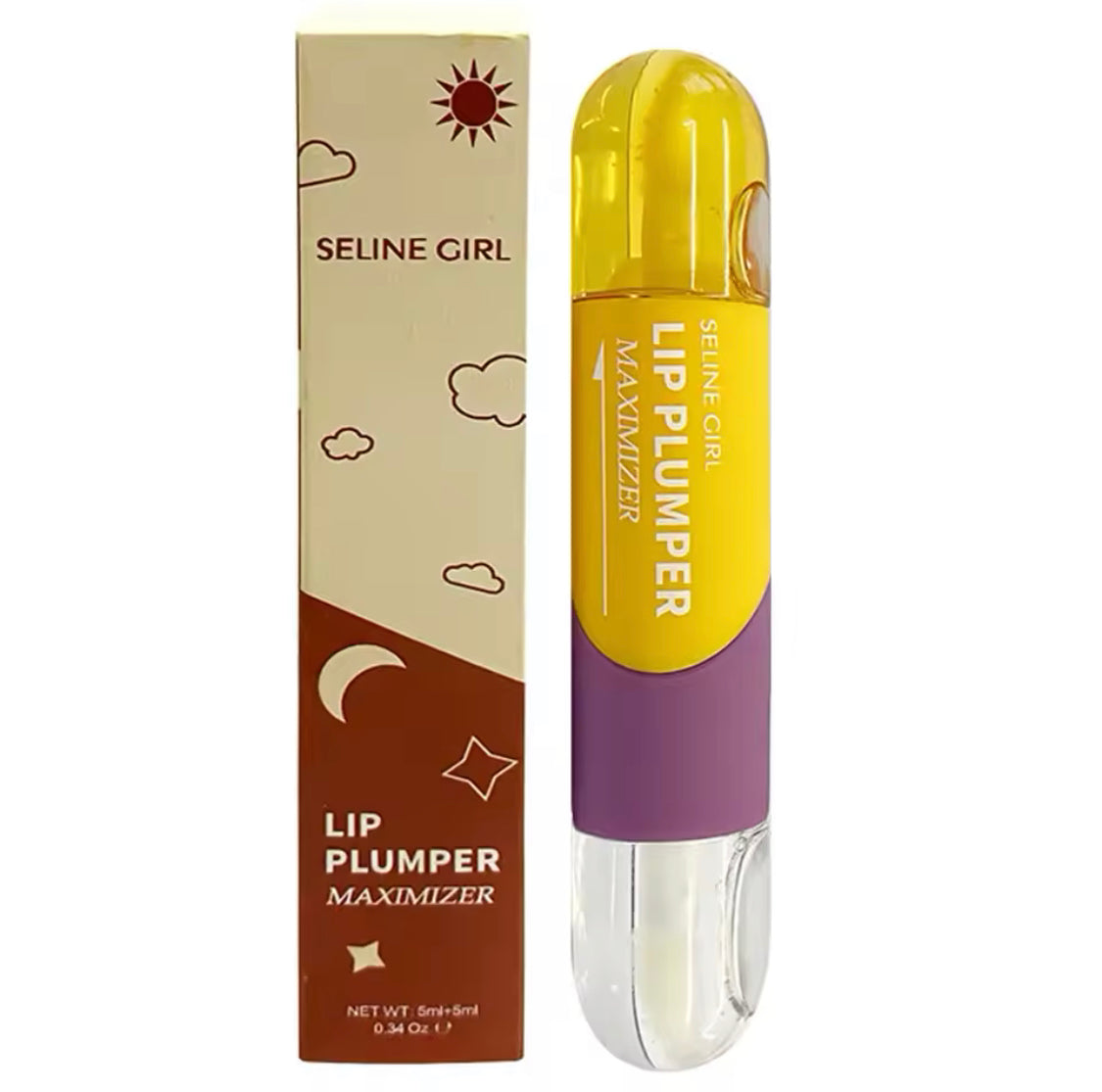 2 In 1 Moisturizing Lip Plumper Gloss, Instant Plumping Lip Oil, Brighten Lip Care Oil