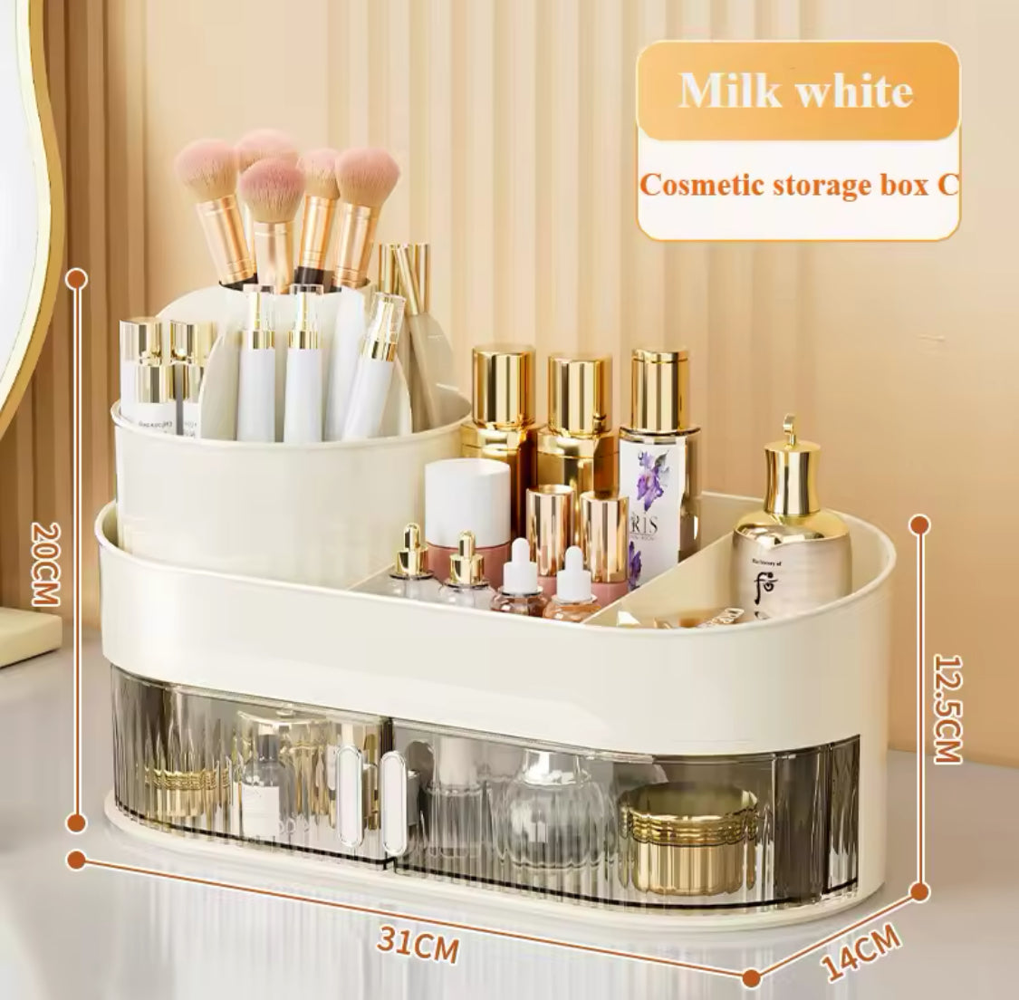 3Layer Cosmetic Organizer, 360-degree Rotating Makeup Organizer, Fashion Crystal Display Stand, Regular Cosmetic Jewellery Organizer