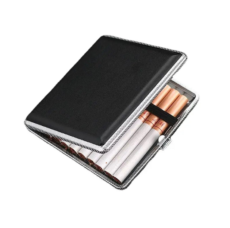 Leather Cigarette Box, 20 Cigarette Storage Box, Retro Flip Cigarette Dispenser, Ultrathin Portable Men's Cigarette Box