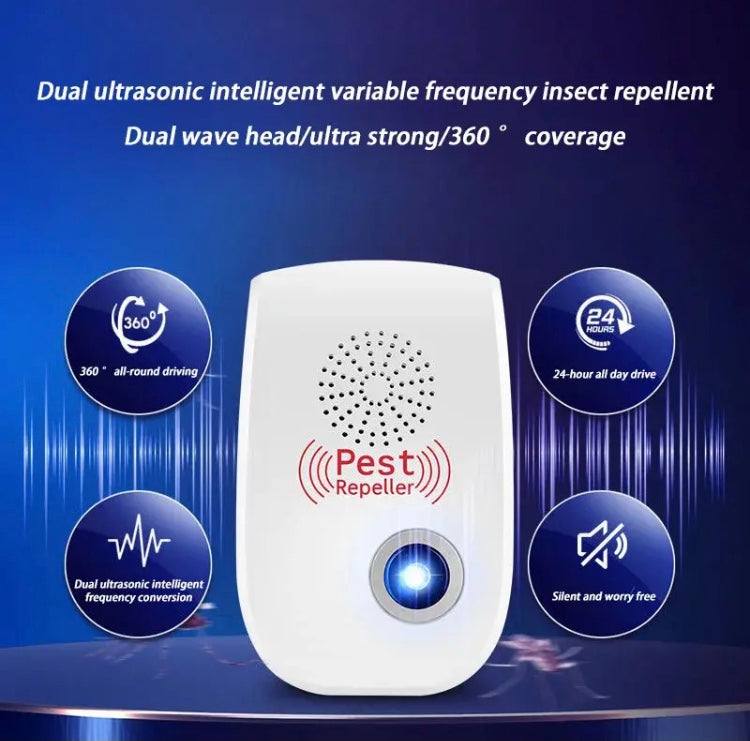 Electric Ultrasonic Pest Repeller, Anti-Mosquito Rodent Controller, Indoor Bug Cockroach Insect Killer Zapper