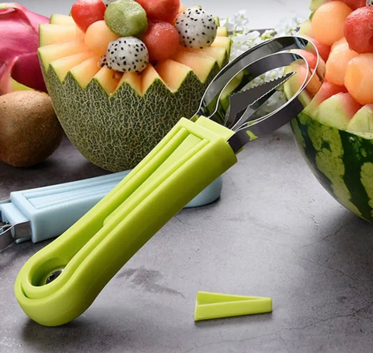 3 In 1 Watermelon Slicer Scoop, Stainless Steel Fruit Scooper, Kitchen Home Gadget Tool