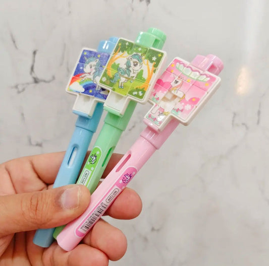 Puzzle Gel Pen, Unicorn Puzzle Pen For Kids, Fancy Gel Pen kids Cute Stationery