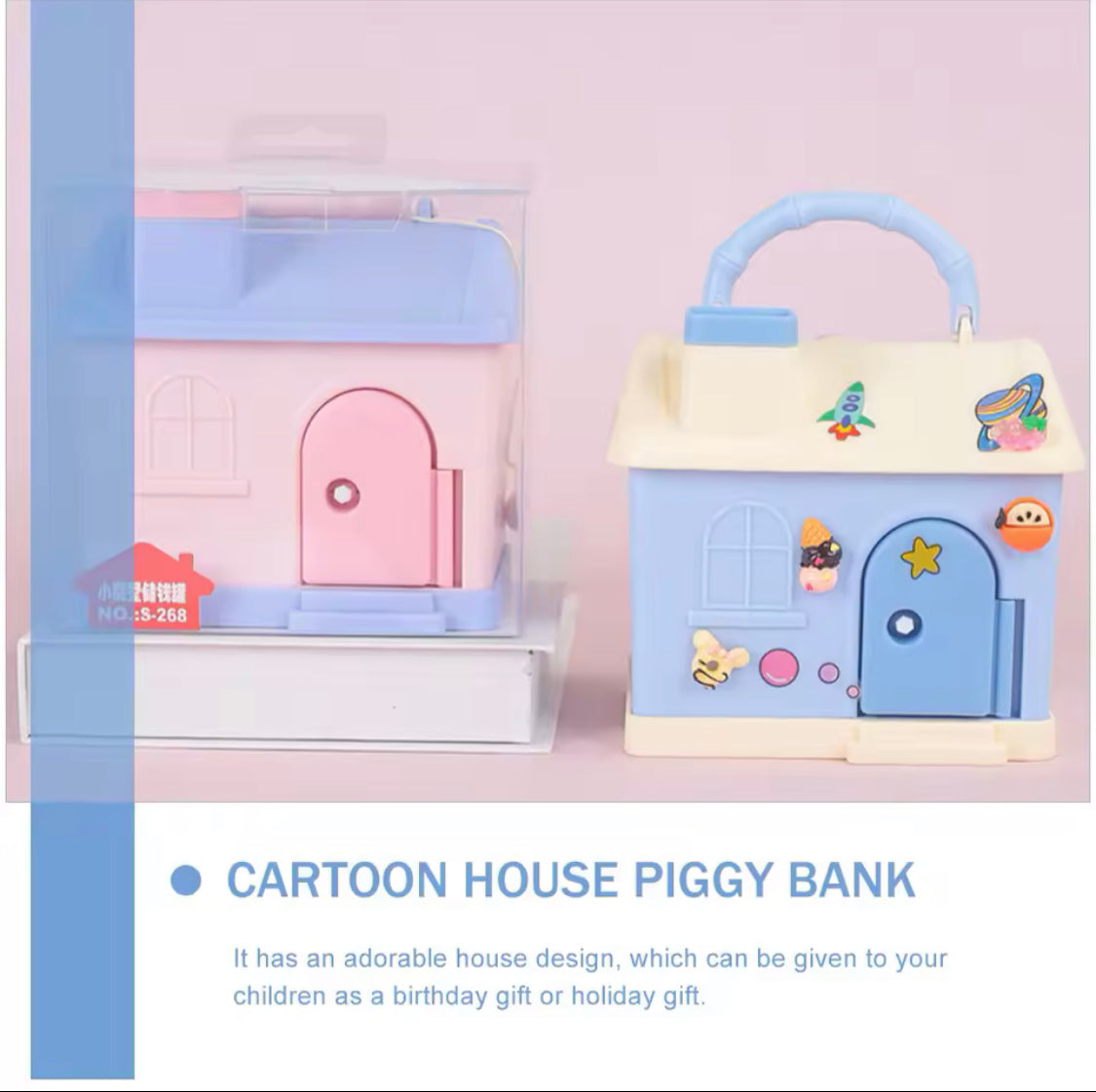 Adorable Coins Piggy Bank, Cartoon Household Savings Bank, Piggy Bank Children Banks Cash Box