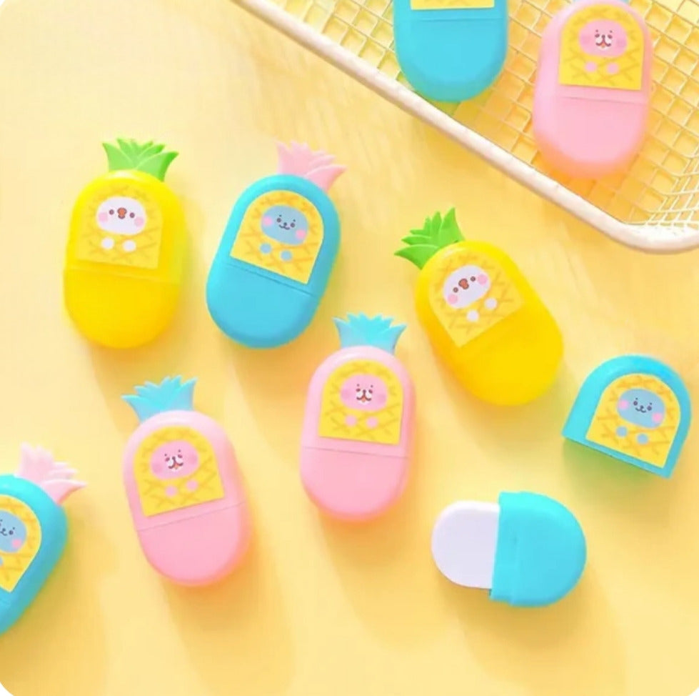 Kids Pineapple Shape Eraser, New Cute Soft Rubber, Children Stationery Supplies