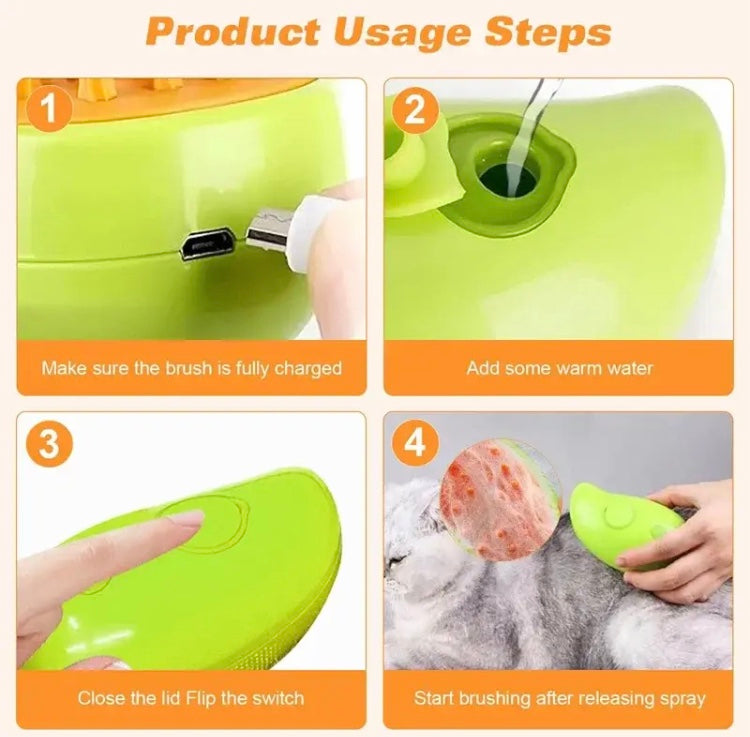 Pet Grooming Massage Comb, Soft Silicone Steam Brush For Cat, Hair Removal Comb Anti Flying Brush