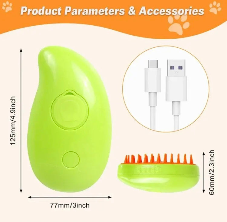 Pet Grooming Massage Comb, Soft Silicone Steam Brush For Cat, Hair Removal Comb Anti Flying Brush