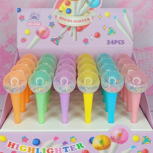 Lollipop Shape Highlighter, Colorful Marker Highlighter, Paint Marker Pen