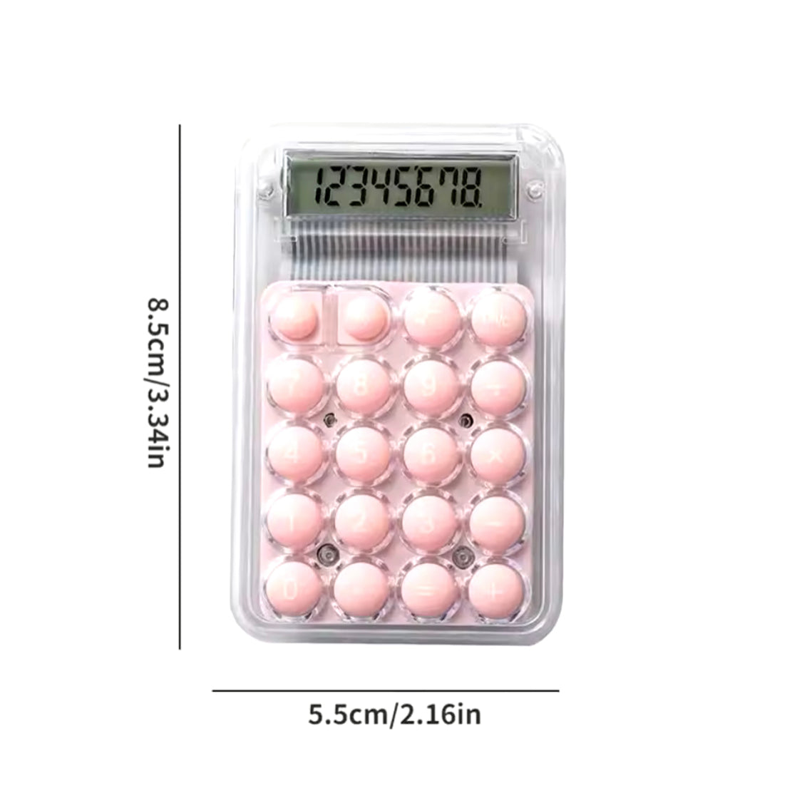 Transparent Electronic Calculator, Mini Pocket LCD Display Calculator, 8 Digit Large Display Big Buttons Calculator