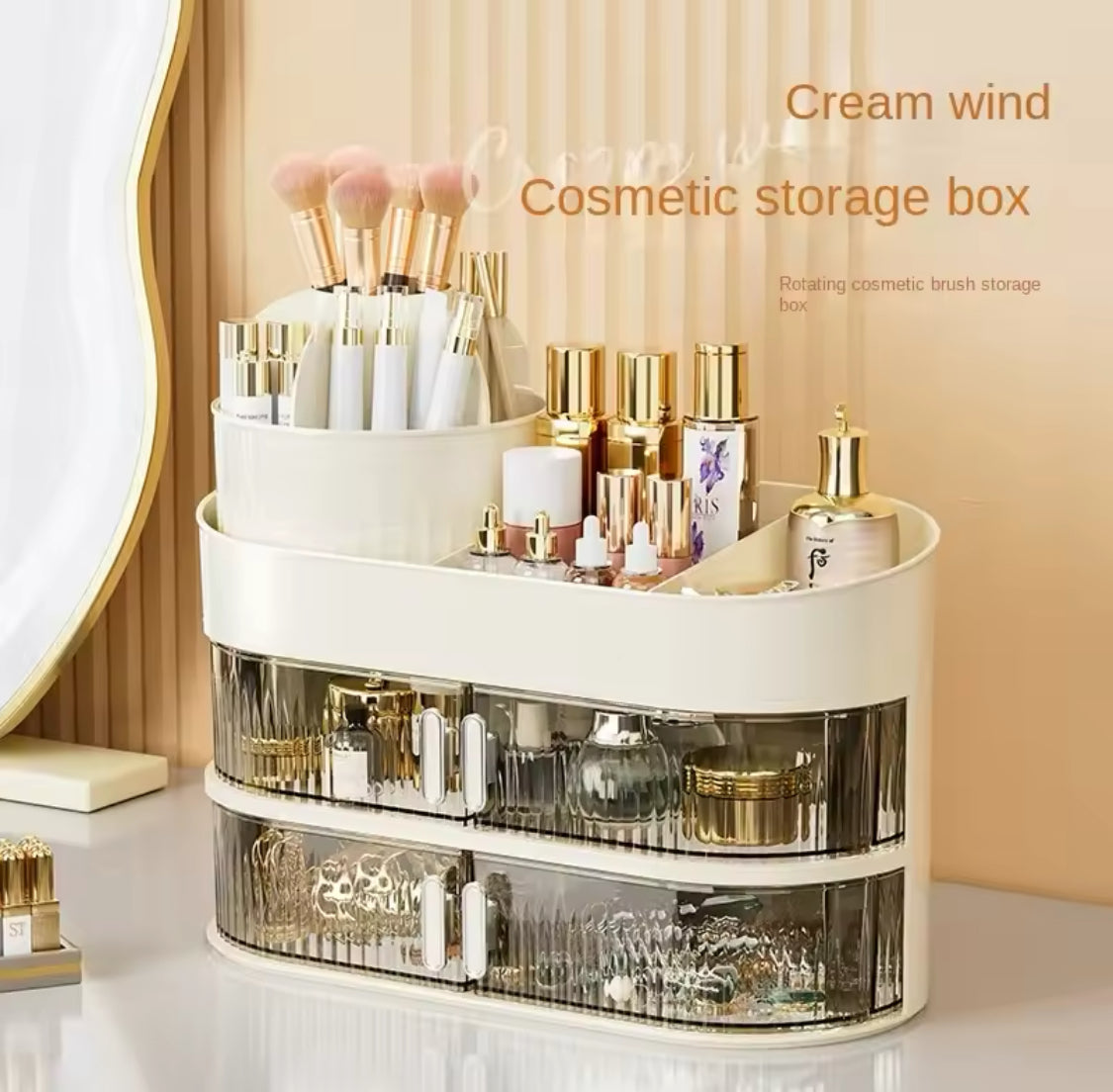 3Layer Cosmetic Organizer, 360-degree Rotating Makeup Organizer, Fashion Crystal Display Stand, Regular Cosmetic Jewellery Organizer