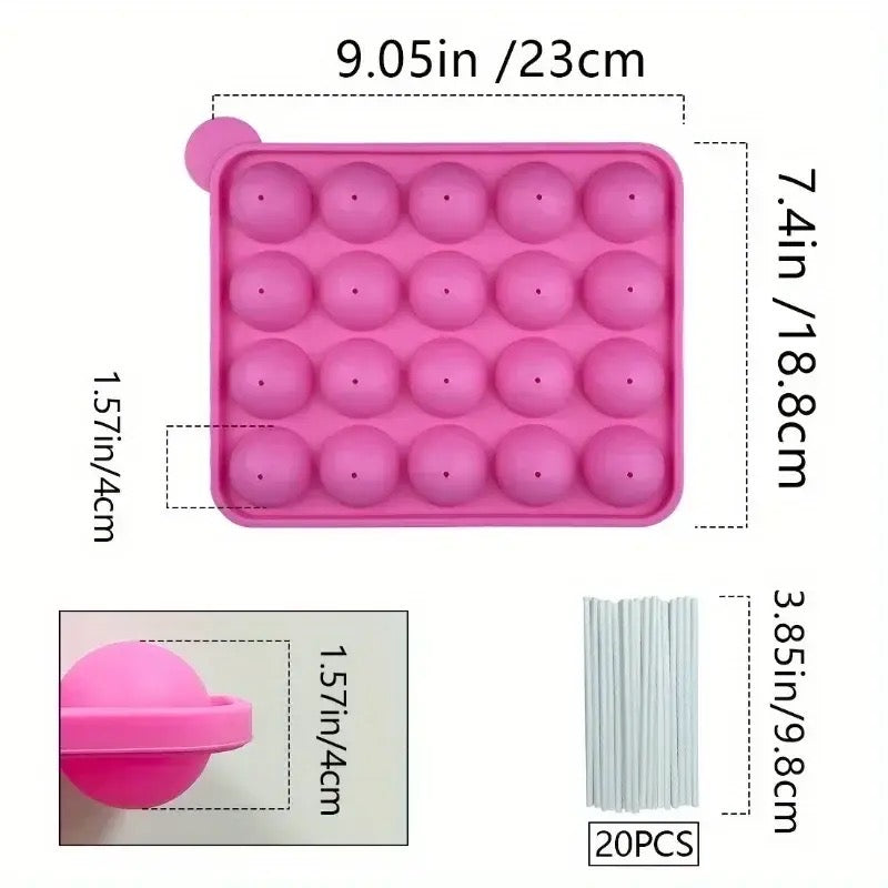 Silicone Lollipop Ice Tray, 20pcs Silicone Ice Balls Maker, Eye Ball Ice Tray