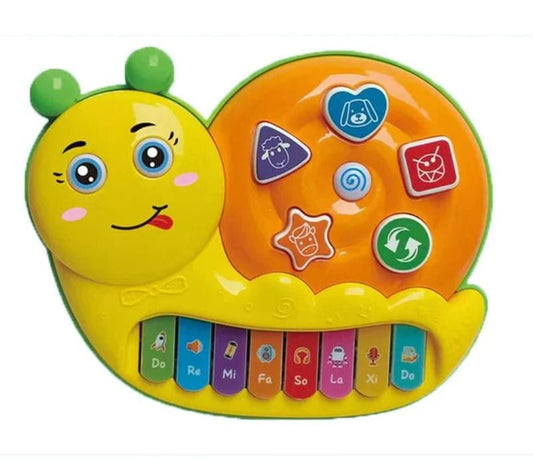 Kids Battery Operated Snail Piano, Lightning Music Piano, Childern Cute Cartoon Play Toy