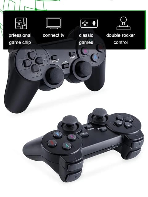 Wireless 4K Video Game Console, Double Wireless Controller Game player, Retro Handheld Game Player Console