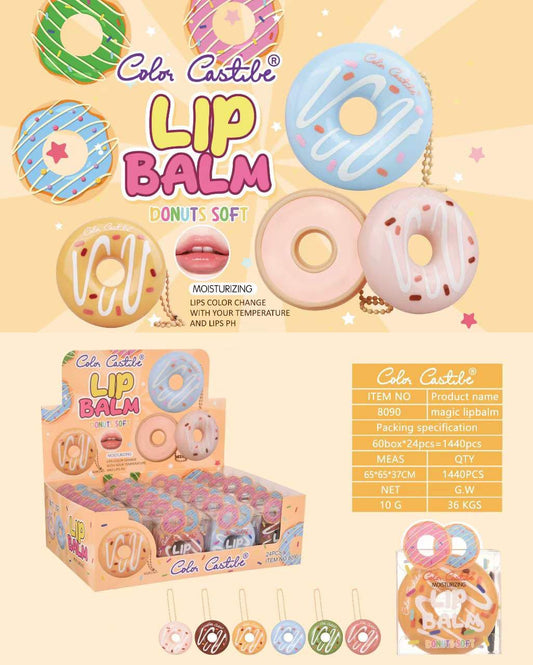 Donut Lip Gloss, Cute Doughnut Design Lip Blam, Makeup Travel Lip Balm