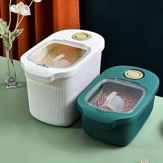 Luxury Rice Storage Container, Large Capacity Flour Cereals Storage Jars, Kitchen Plastic Rice Storage Bucket