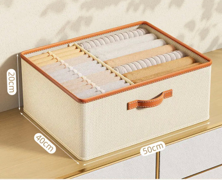 Large Capacity Wardrobe Organizer, Clothes Pants Jeans Storage Box with Separator, Household Large Capacity Storage Wardrobe