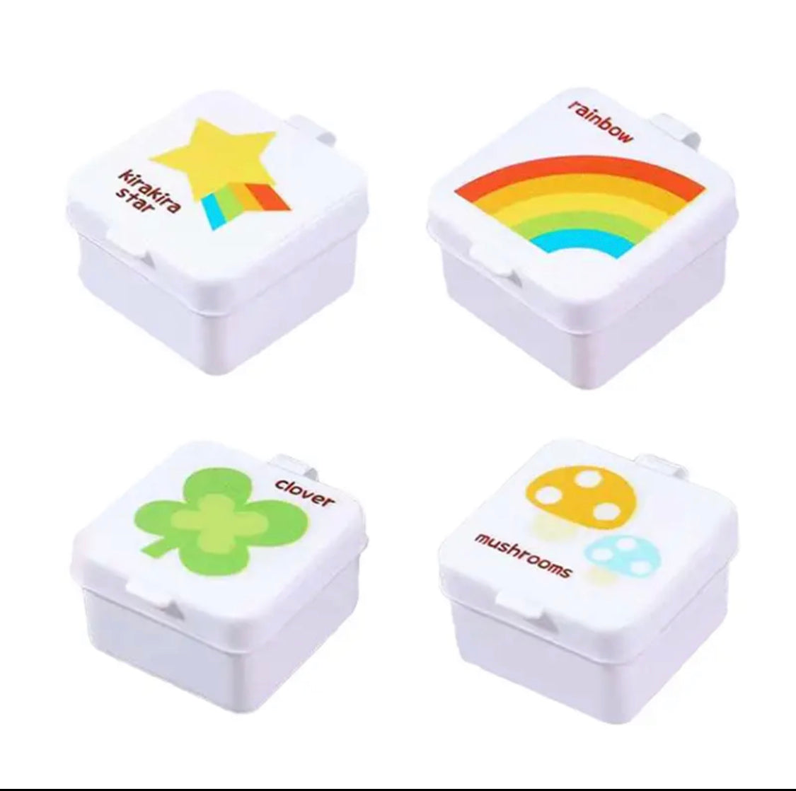 Pack of 4 Portable Small Salad Bento Box, Mini Sauce Ketchup Box, Plastic Seasoning Sauce Box