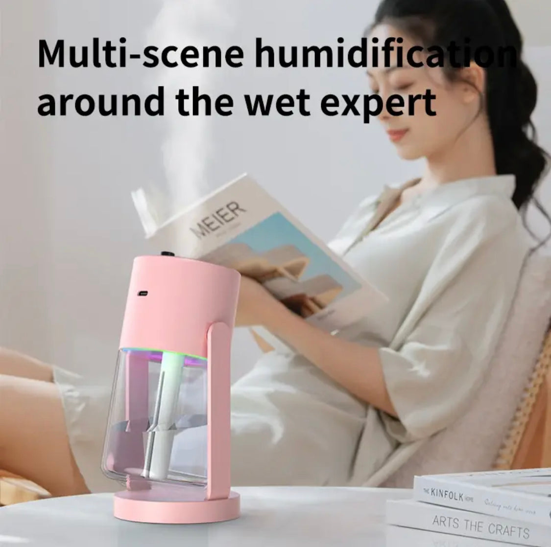 Mini Air Humidifier with Starry Sky Lights, Creative Head with Color Luminescence Humidifier,  Night Light Lamp Humidifier