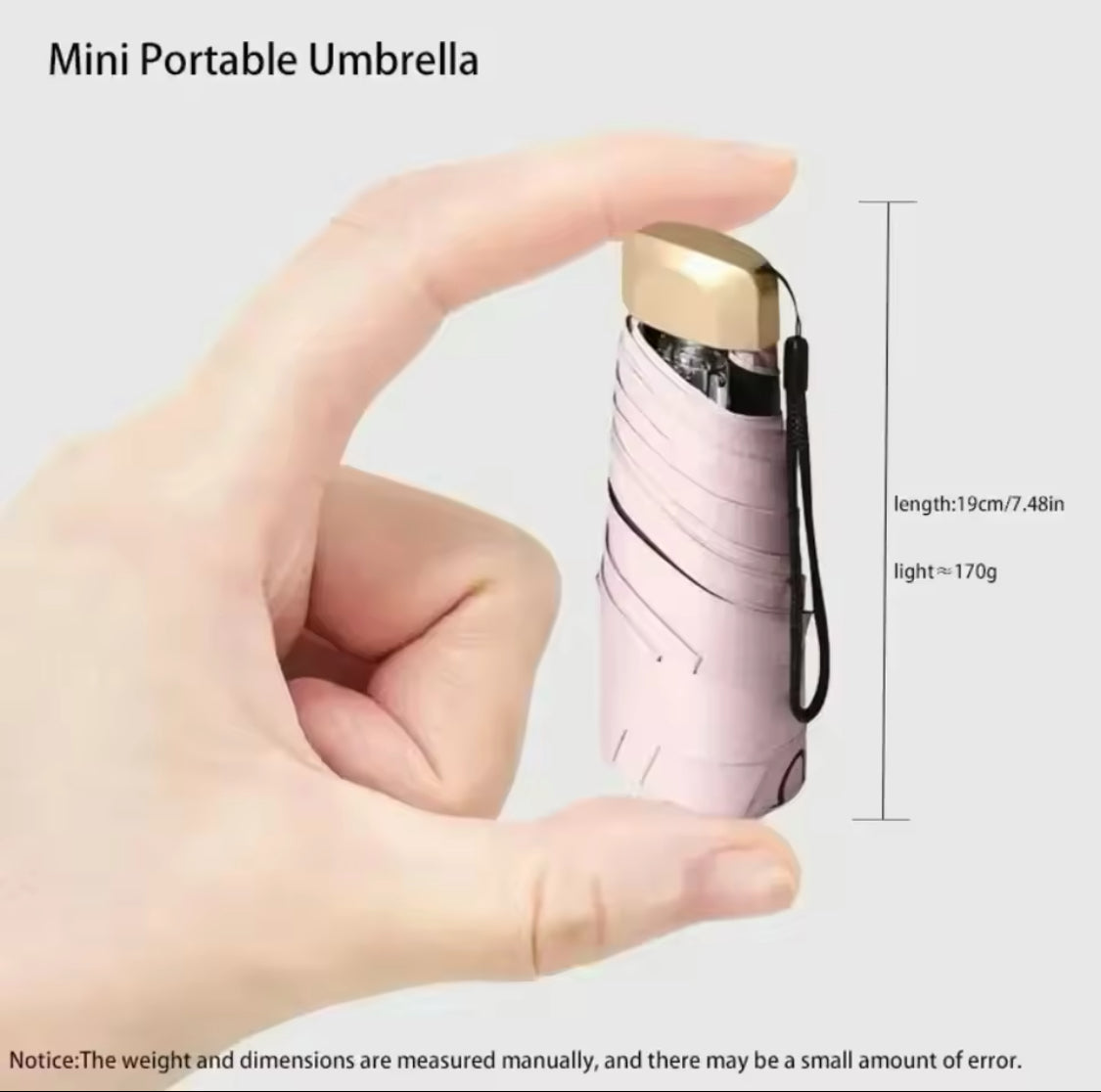 Outdoor Mini Umbrella, Folding Five-fold Sunshade Umbrella, Small Pocket Rain Umbrella