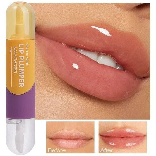 2 In 1 Moisturizing Lip Plumper Gloss, Instant Plumping Lip Oil, Brighten Lip Care Oil