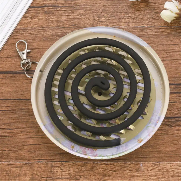 Hanging Mosquito Coil Holder, Portable Metal Incense Holder With Spring Buckle, Outdoor Mosquito Repellent Box