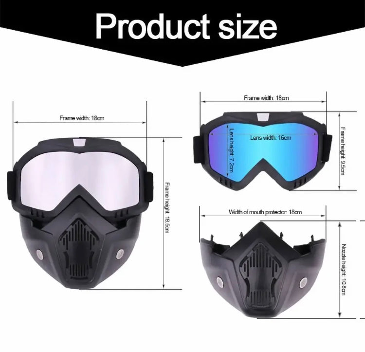 Motorcycle Helmet Mask, Windproof Motorcycle Riding Goggles, UV Protection Bike Mask