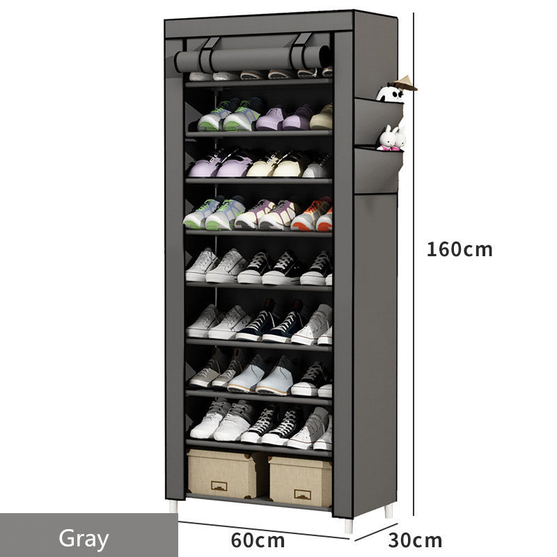 10 Layer Shoe Storage Rack, Dustproof Fabric Nonwovens Shoe Rack, Indoor Space Saving Shoe Box