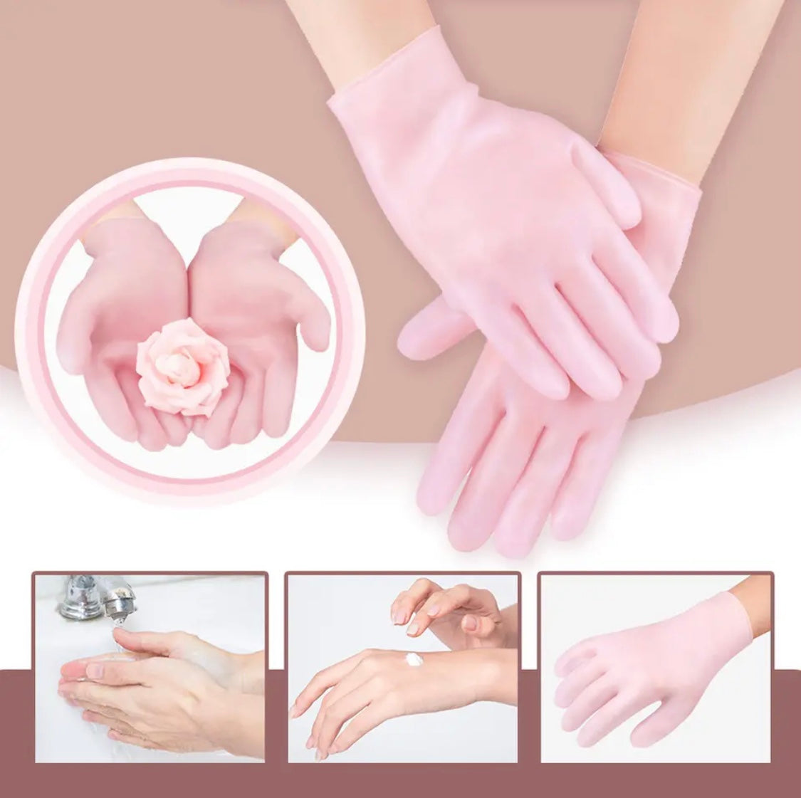 Silicone Gel Moisturizing Gloves, Hand Spa Manicure Silicone Gloves, Manicure Gloves For Dry Cracked Hand And Soften Rough Skin