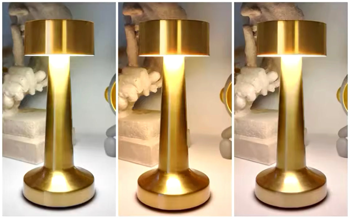 Rechargeable Touch Metal Table Lamp, 3 Colors Creative Ambient Lights, Room Decor LED Night Light