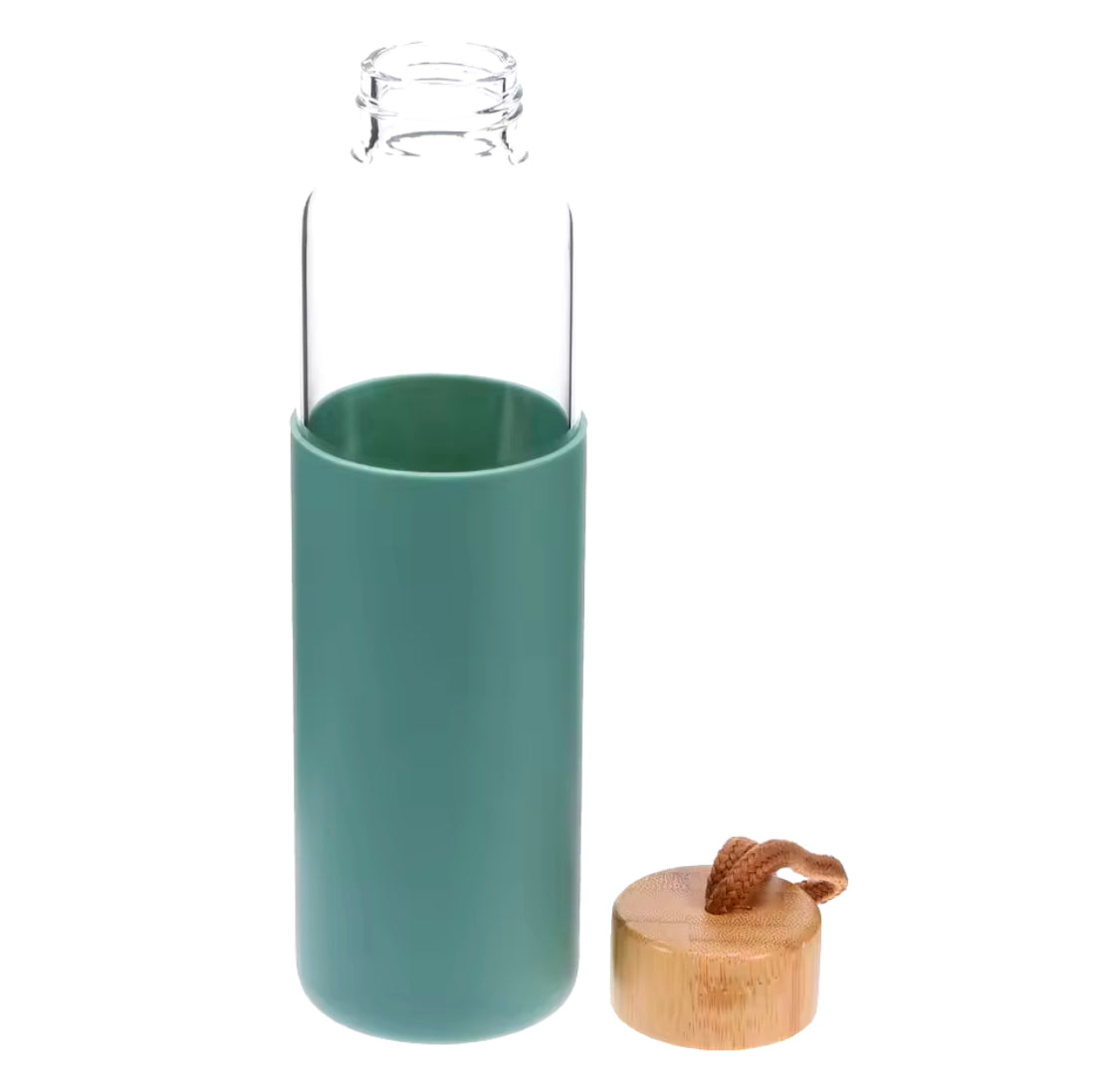 Single Layer Glass Bottle With Silicone Cover, Outdoor Mini Water Bottle, Anti Scalding Convenient Water Bottle