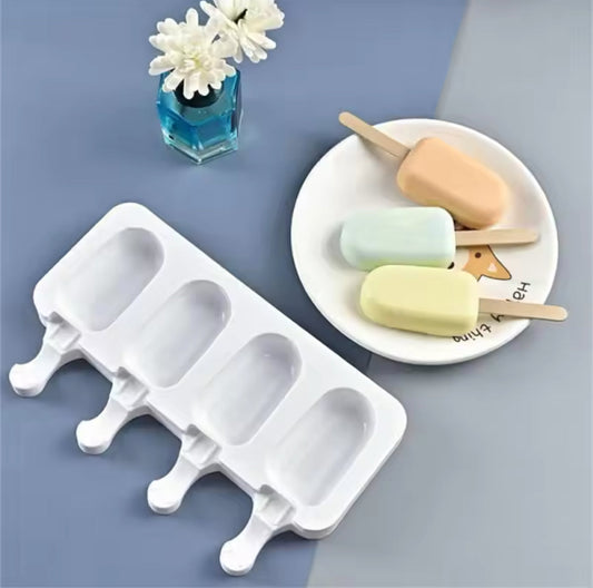 Silicone Ice Cream Mold, Reusable Popsicle Mold, Set Of 4 Ice Pop Maker, Ice Cream Mold