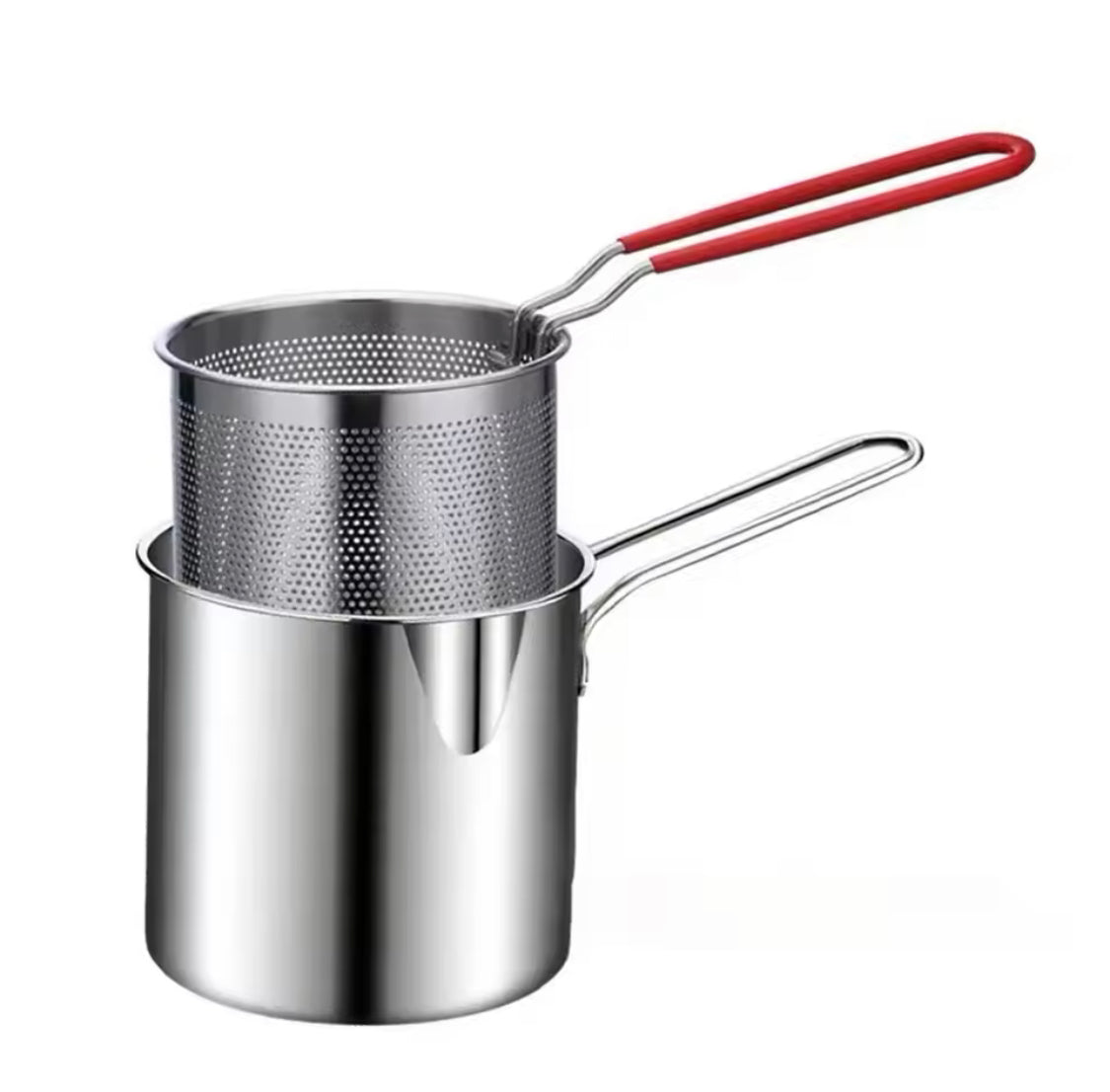 Stainless Steel Deep Fryer With Frying Basket, Tempura Frying Pot With Strainer, Multi Functional Cooking Kitchen Acceesories