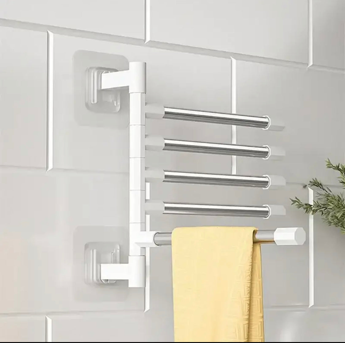 Multi Layer Hanging Folding Towel Rack, Wall Hanging Rotary Towel Rack, Aluminum Swing Arms Towel Rack