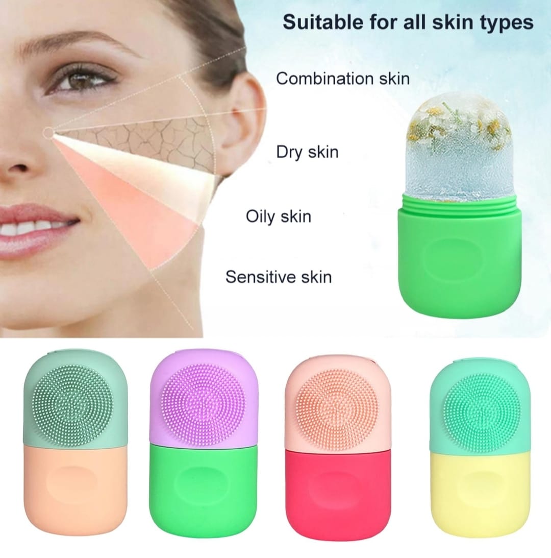 Silicone Facial Ice Roller, Reusable Washable Ice Ball Face Massager, Moisturizing Redness Massager